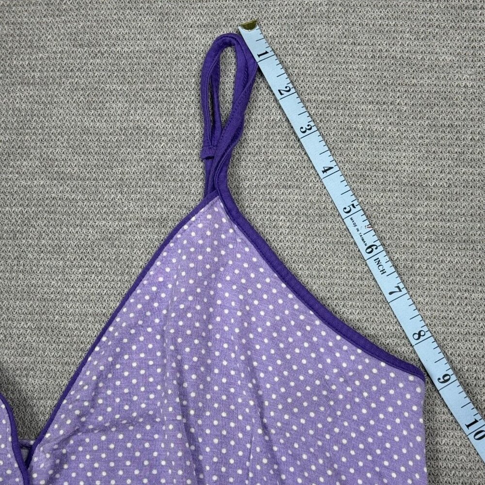 Relativity Intimates Night Dress Size L Purple Polka Dots V Neck Sleeveless - Picture 13 of 14